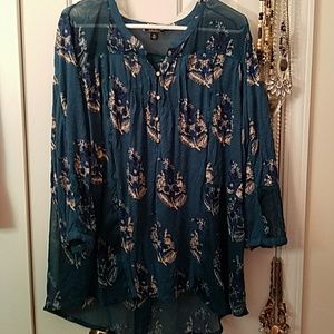 Pretty teal blue blouse